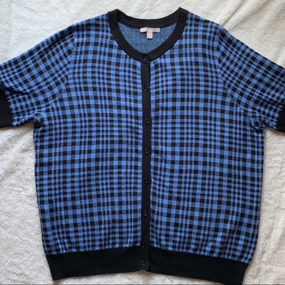 Woman Within Plaid Cardigan